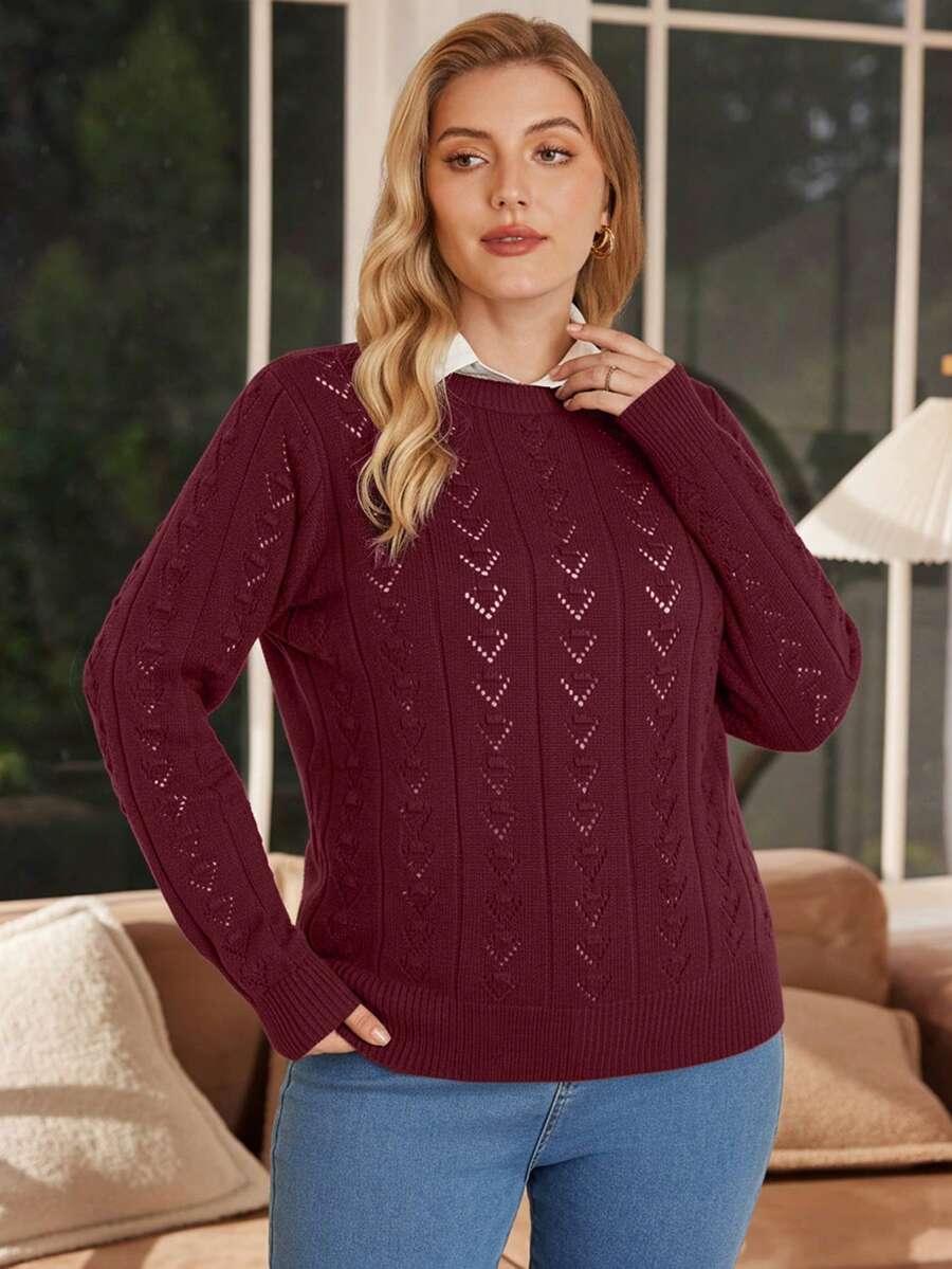 bordowy dzianinowy sweter 