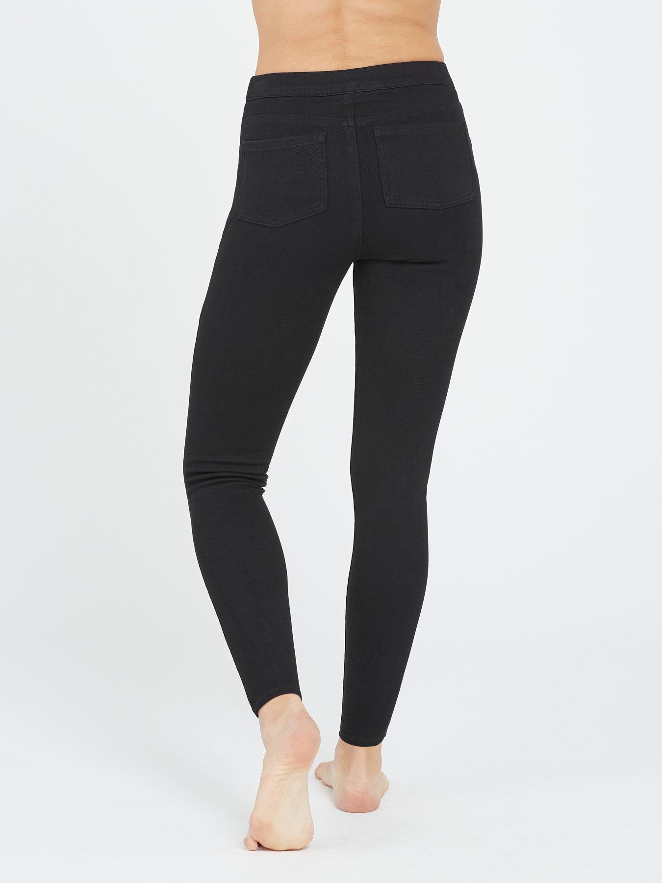SPANX GRANATOWE SPODNIE IMITACJA JEANSU RURKI