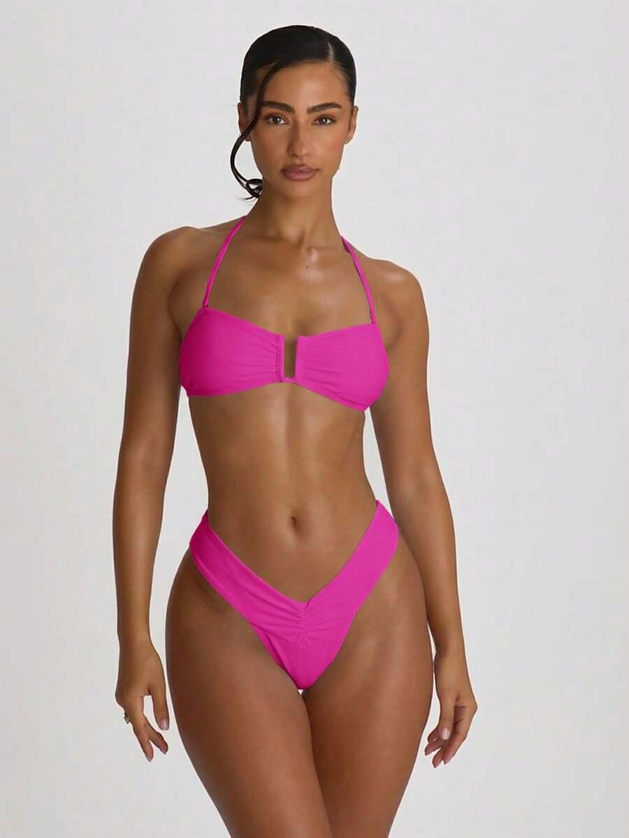różowy dół od bikini