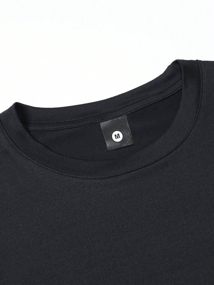 t-shirt okrągły dekolt nadruk
