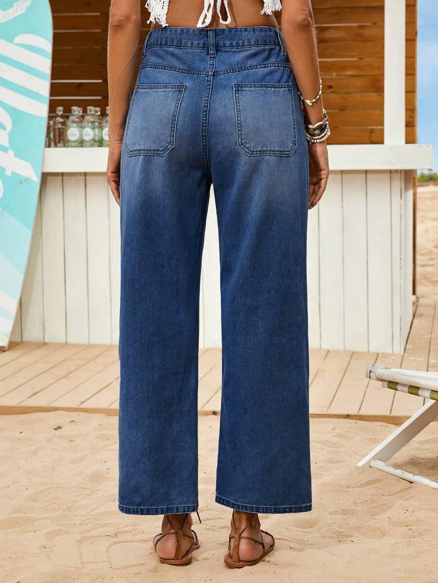 SPODNIE JEANS GUZIKI KIESZONKI