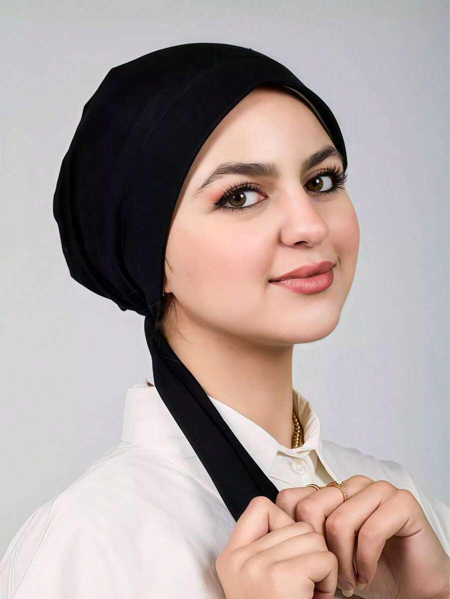 CZARNY TURBAN NA GŁOWĘ