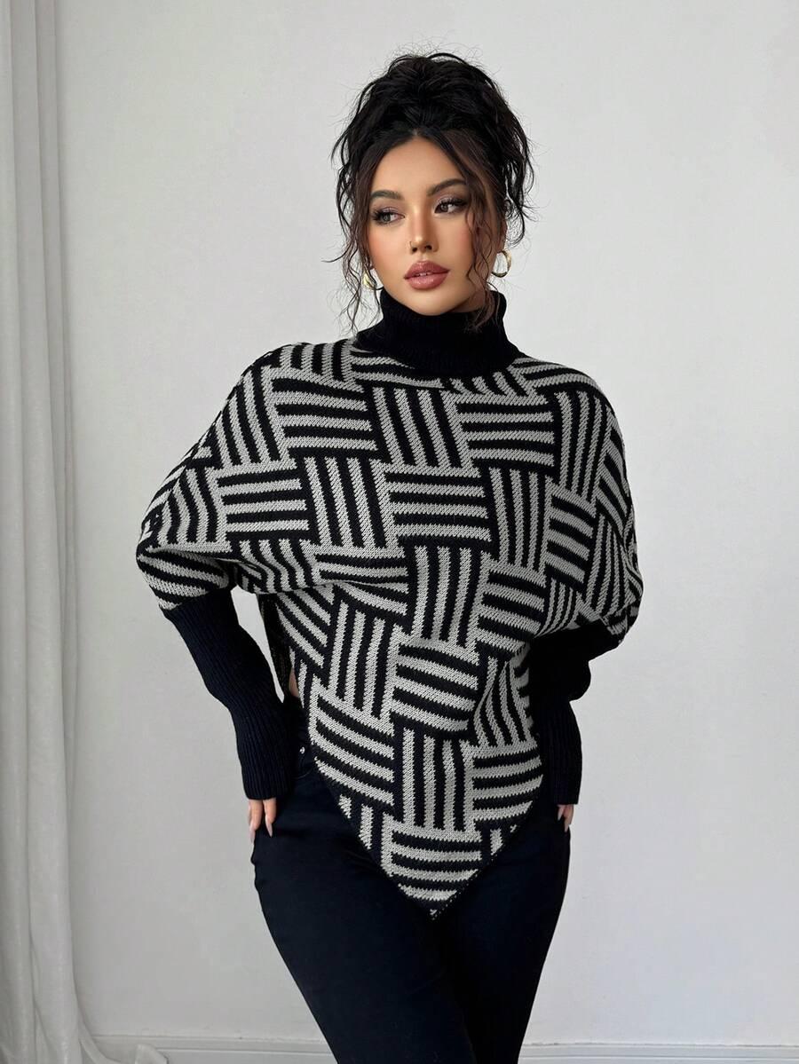 czarny sweter golf 