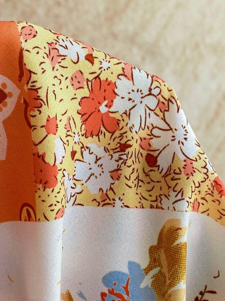 wielokolorowa sukienka bez pleców 