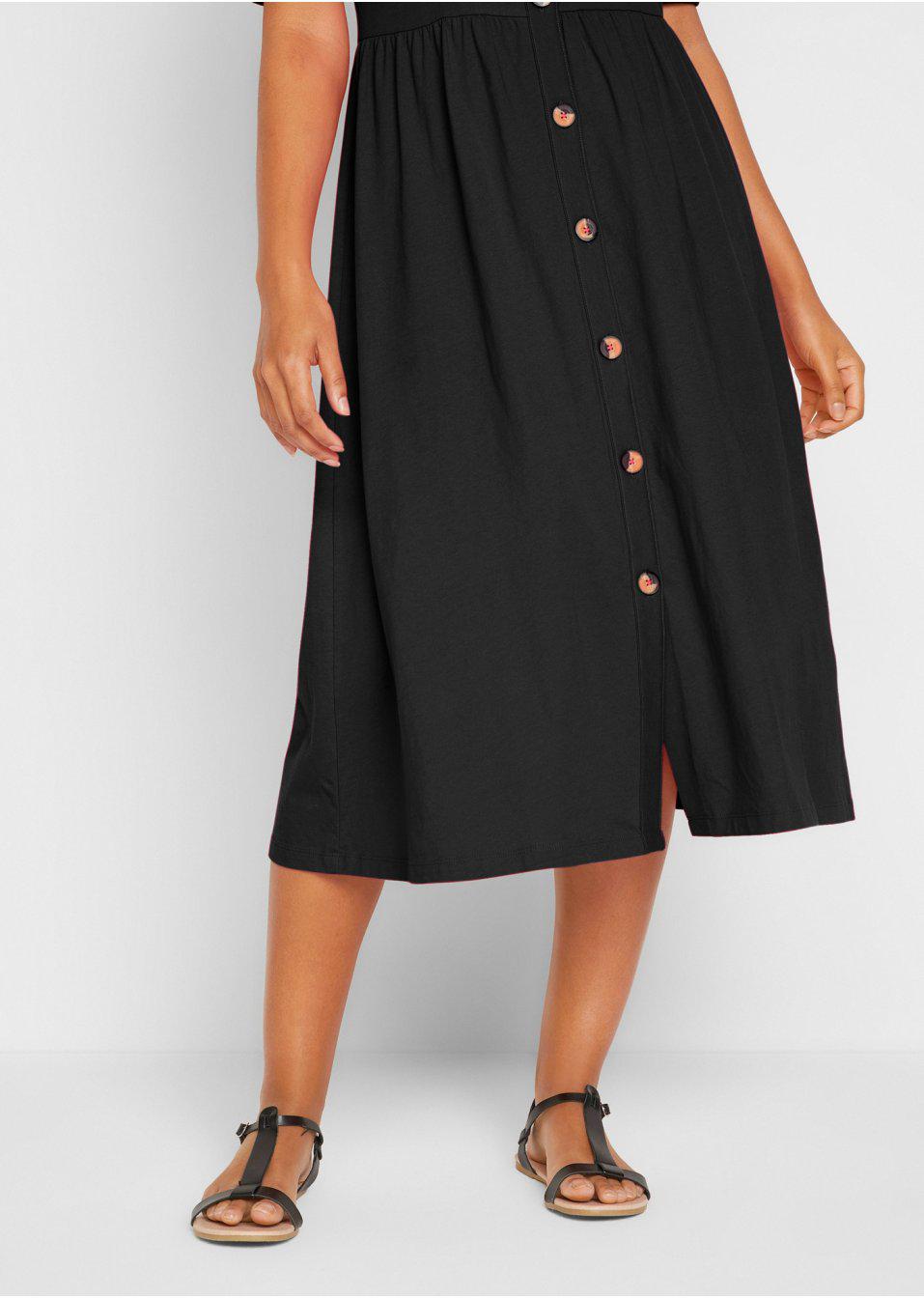 czarna midi sukienka v-neck 
