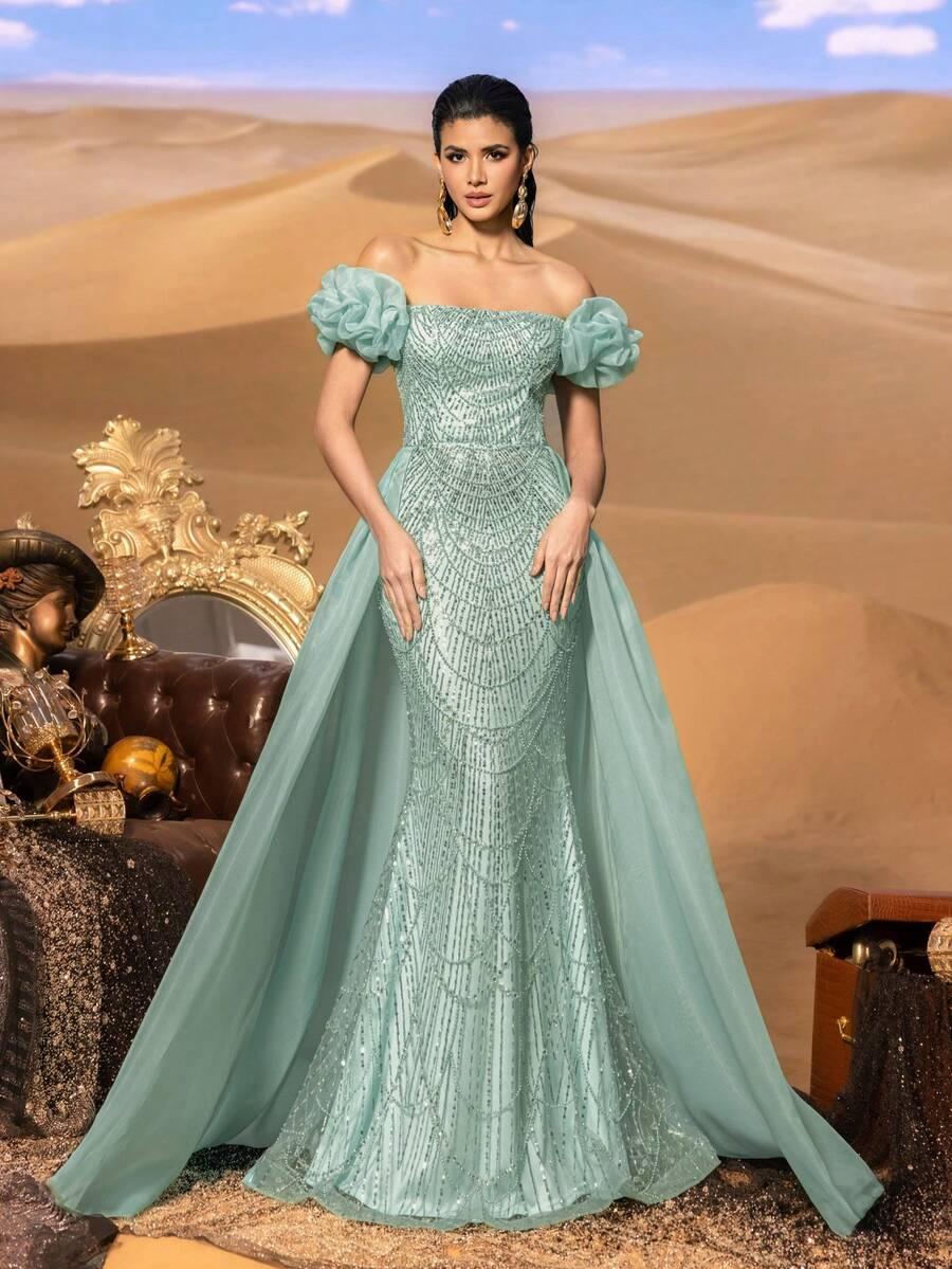 NIEBIESKA MAXI SUKIENKA 