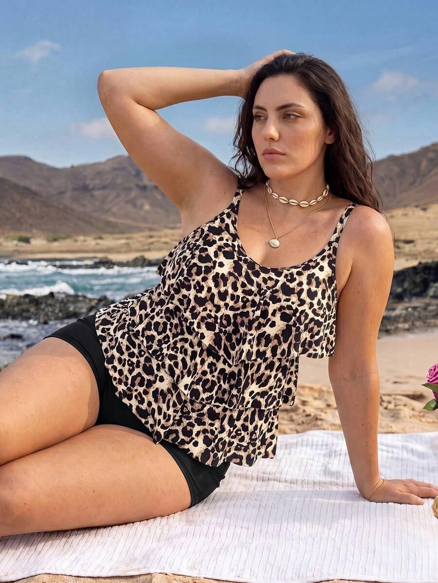 dwuczęściowy strój kąpielowy animal print