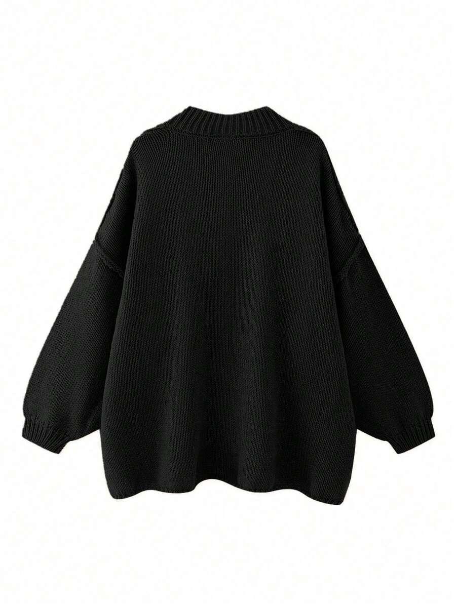 czarny sweter guziki