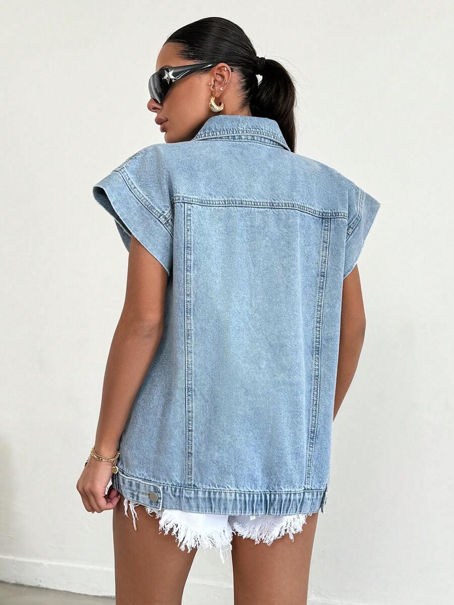 NIEBIESKA JEANS KAMIZELKA