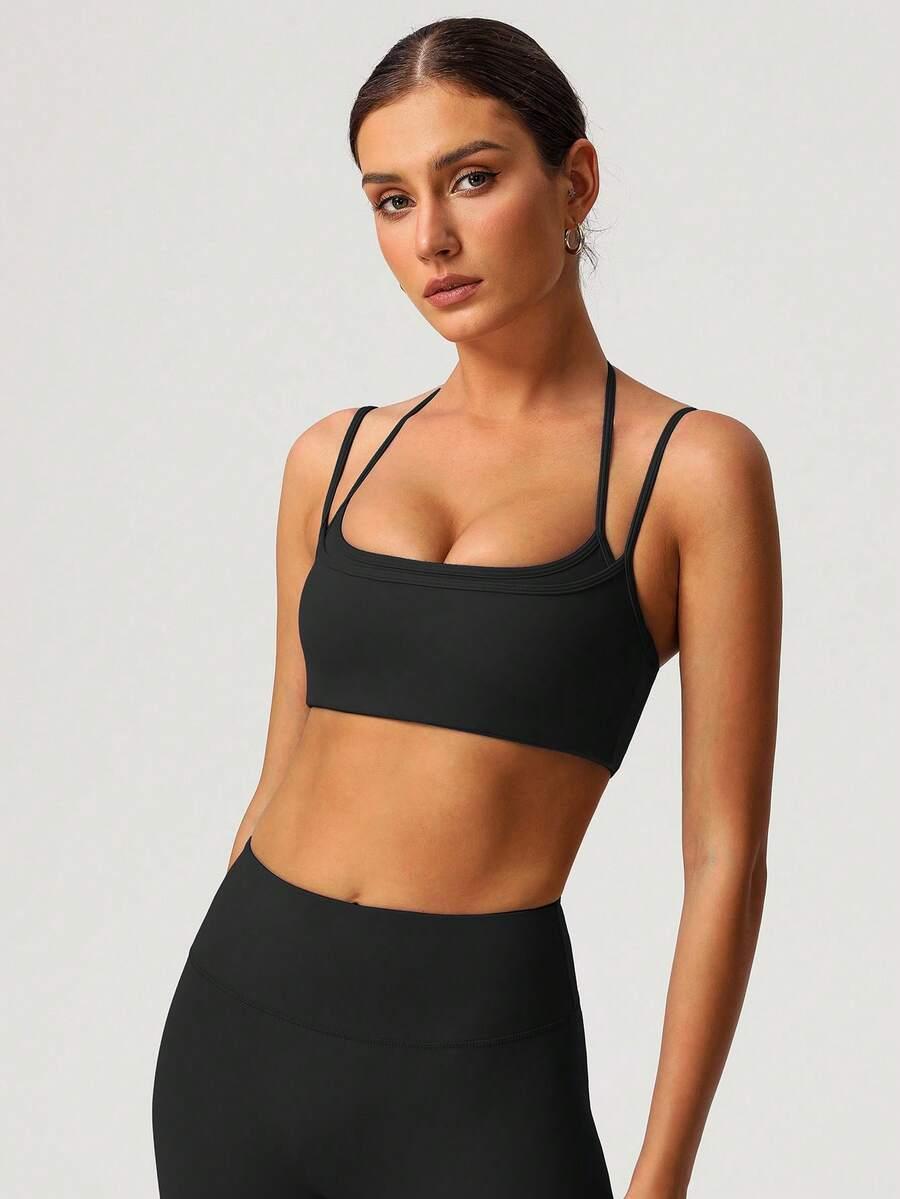 czarny sportowy top