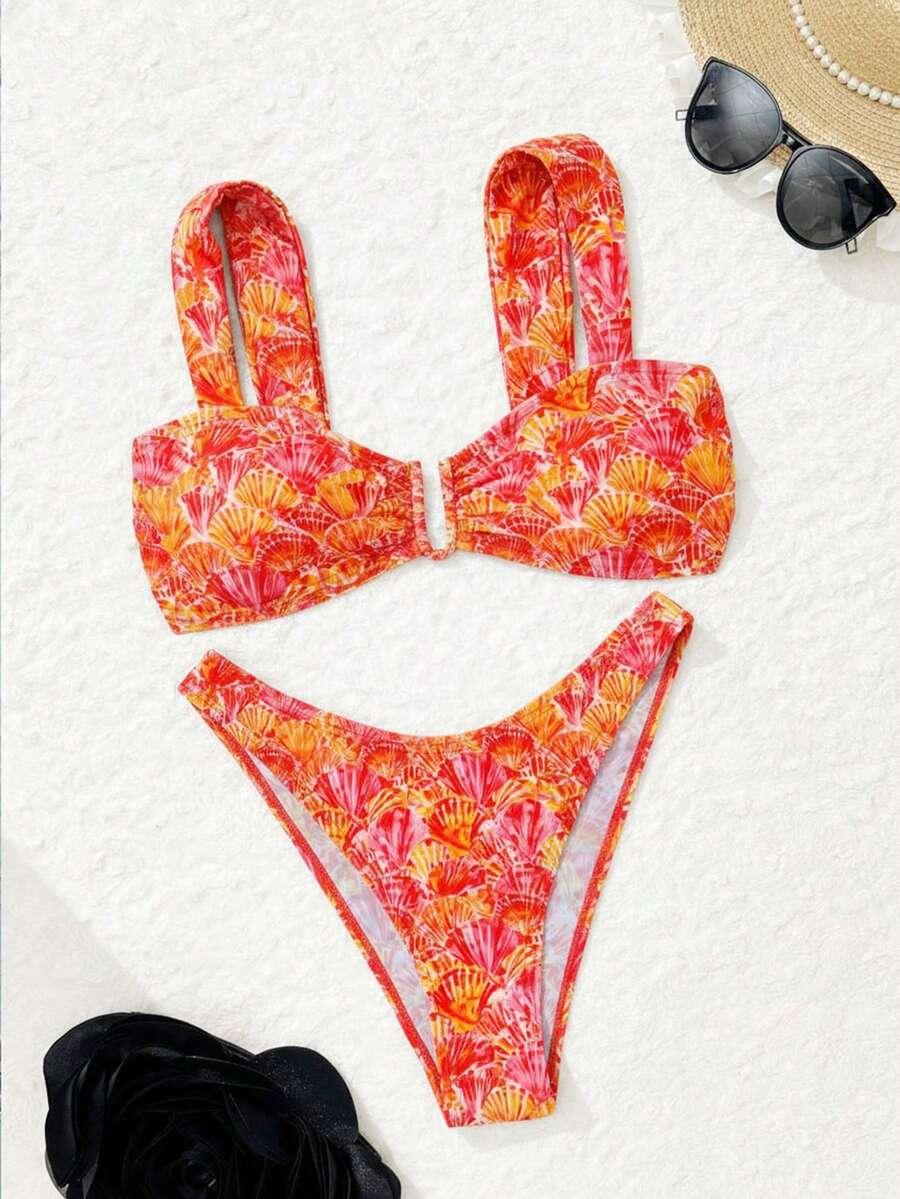 dwuczęściowy strój kąpielowy print