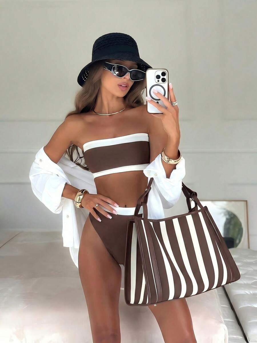 DWUCZĘŚCIOWY STRÓJ KĄPIELOWY KONTRAST