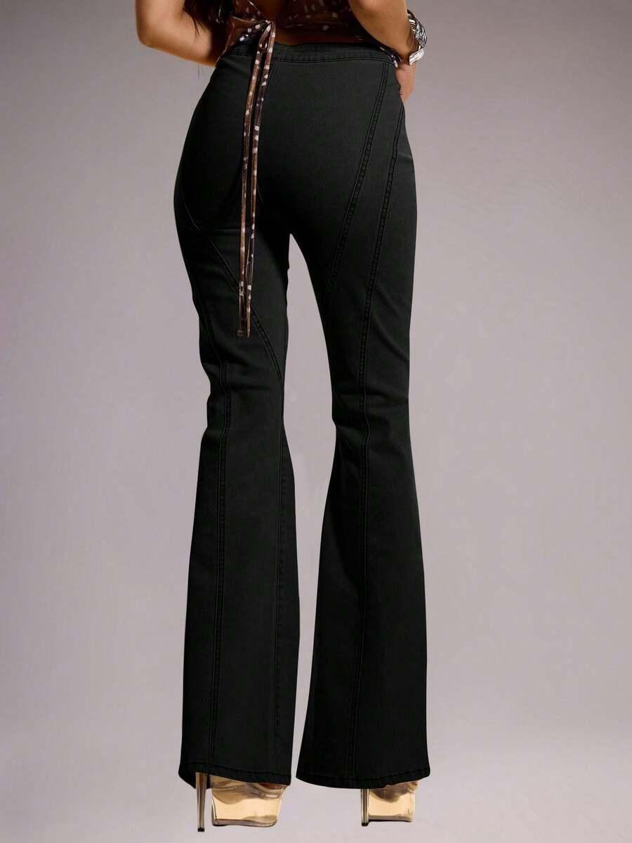 CZARNE SPODNIE JEANS 
