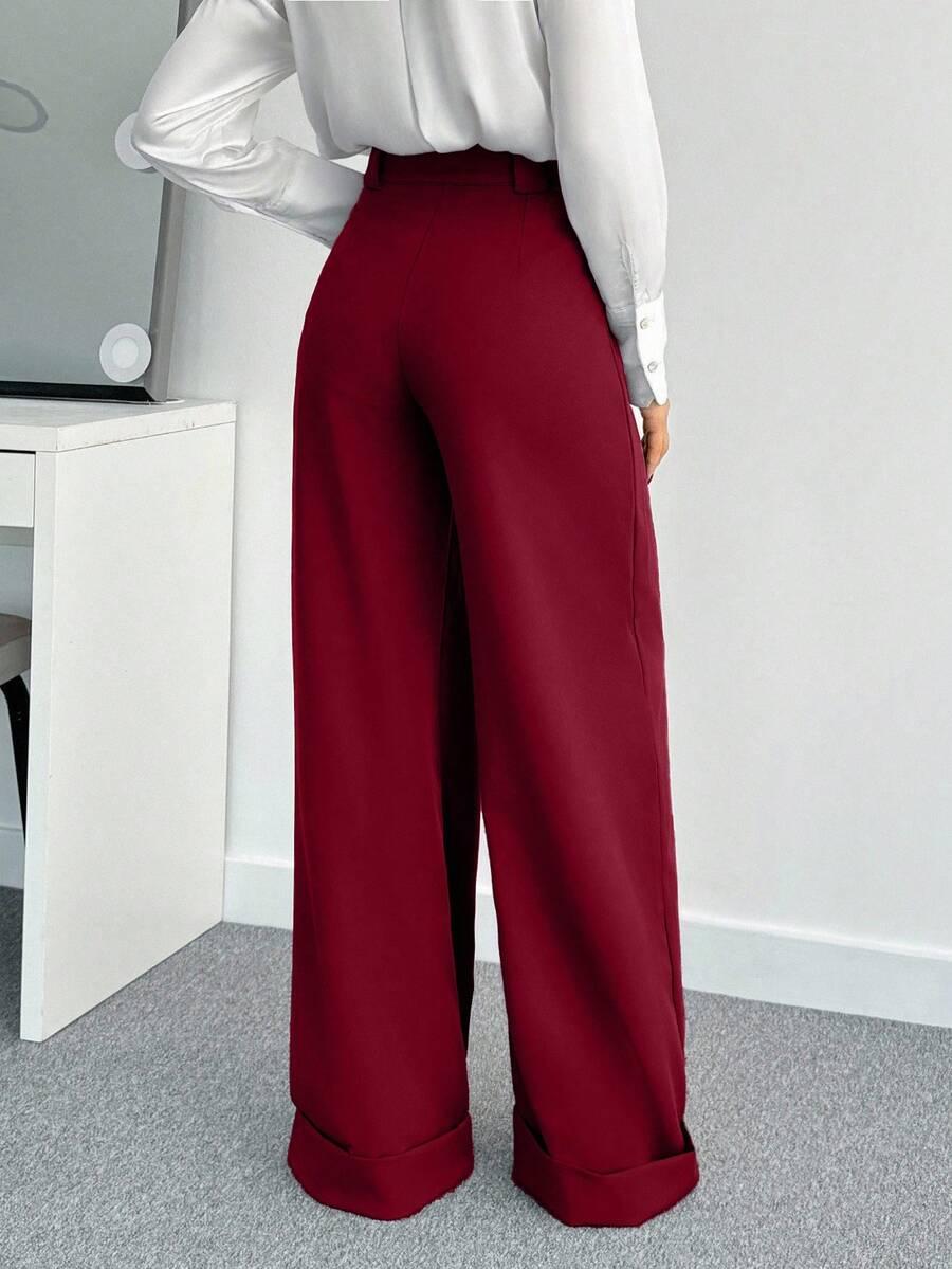 CZERWONE ELEGANCKIE SPODNIE 