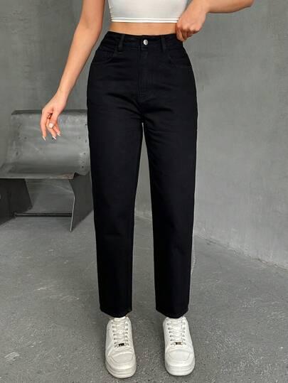 CZARNE SPODNIE JEANS