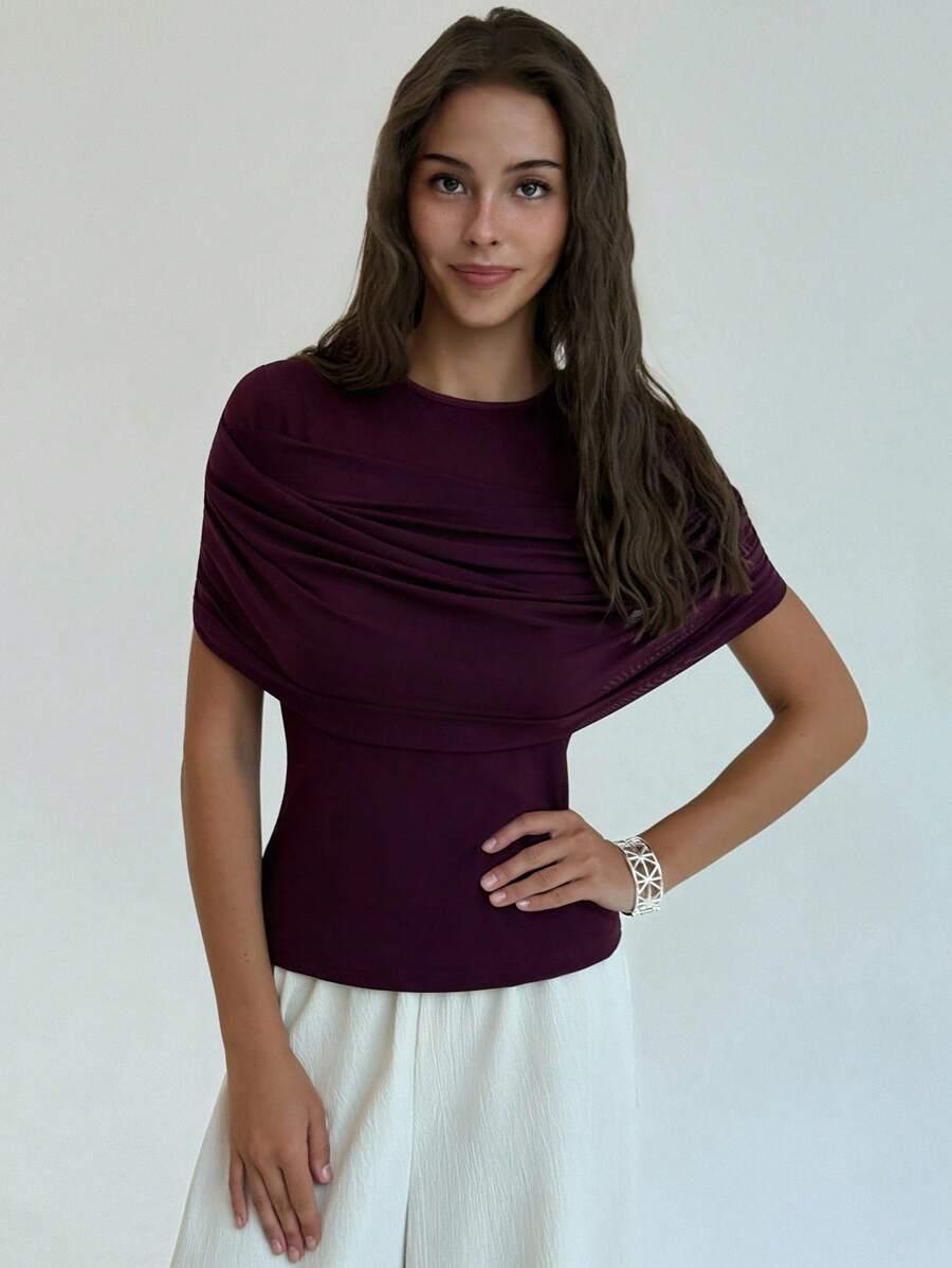 fioletowy top casual