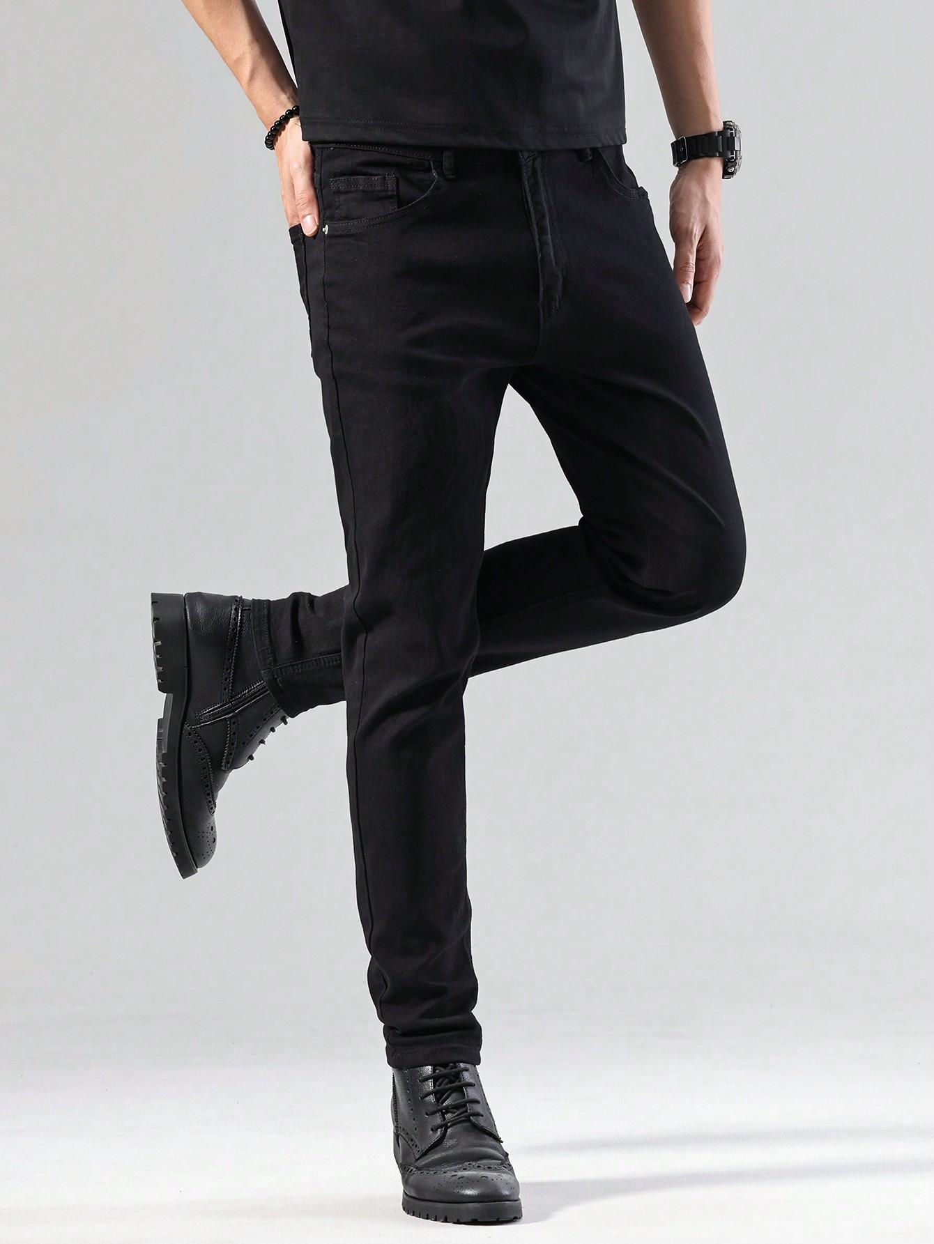 CZARNE SPODNIE RURKI JEANS