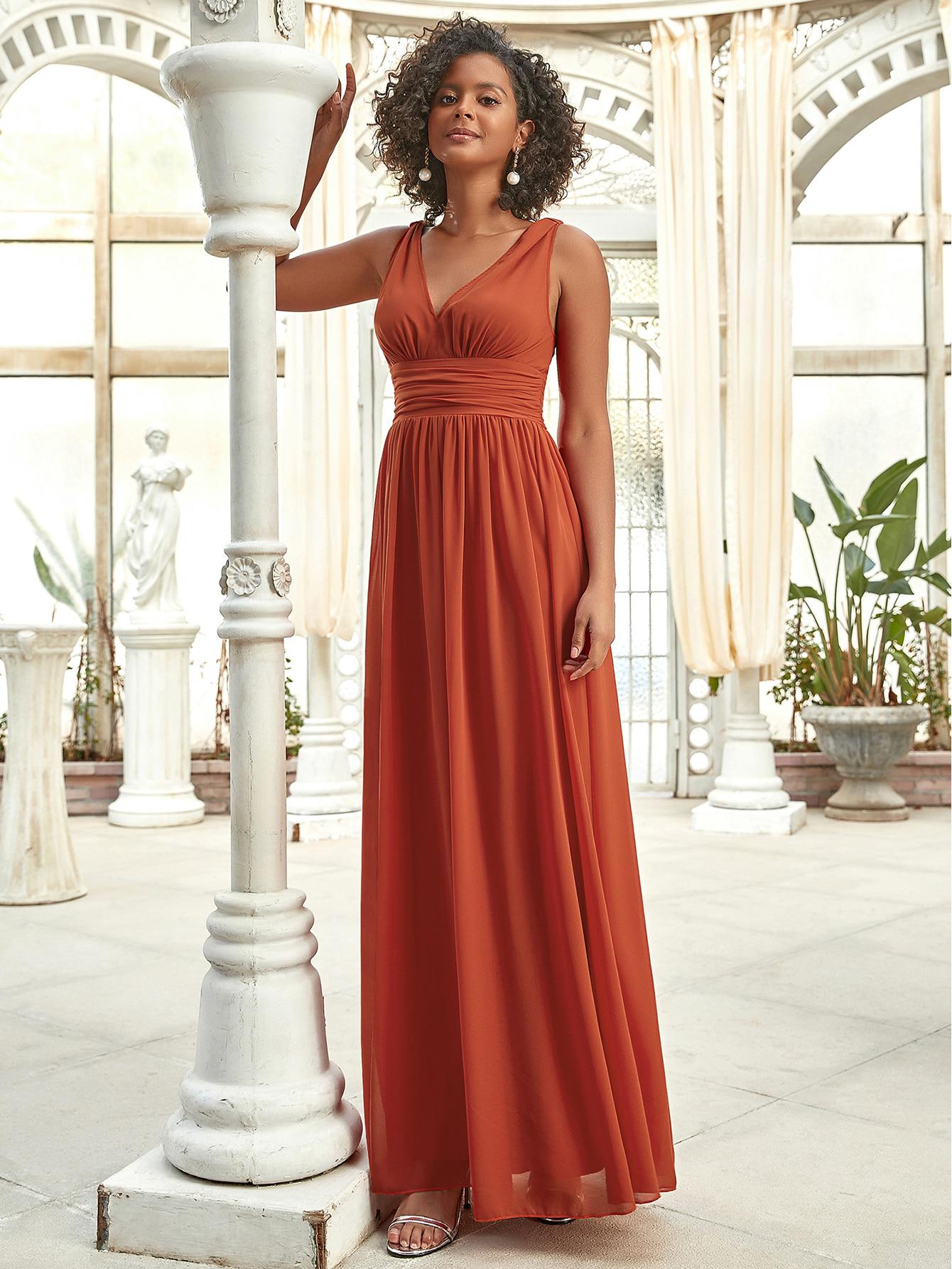 SZYFONOWA SUKIENKA MAXI V-NECK