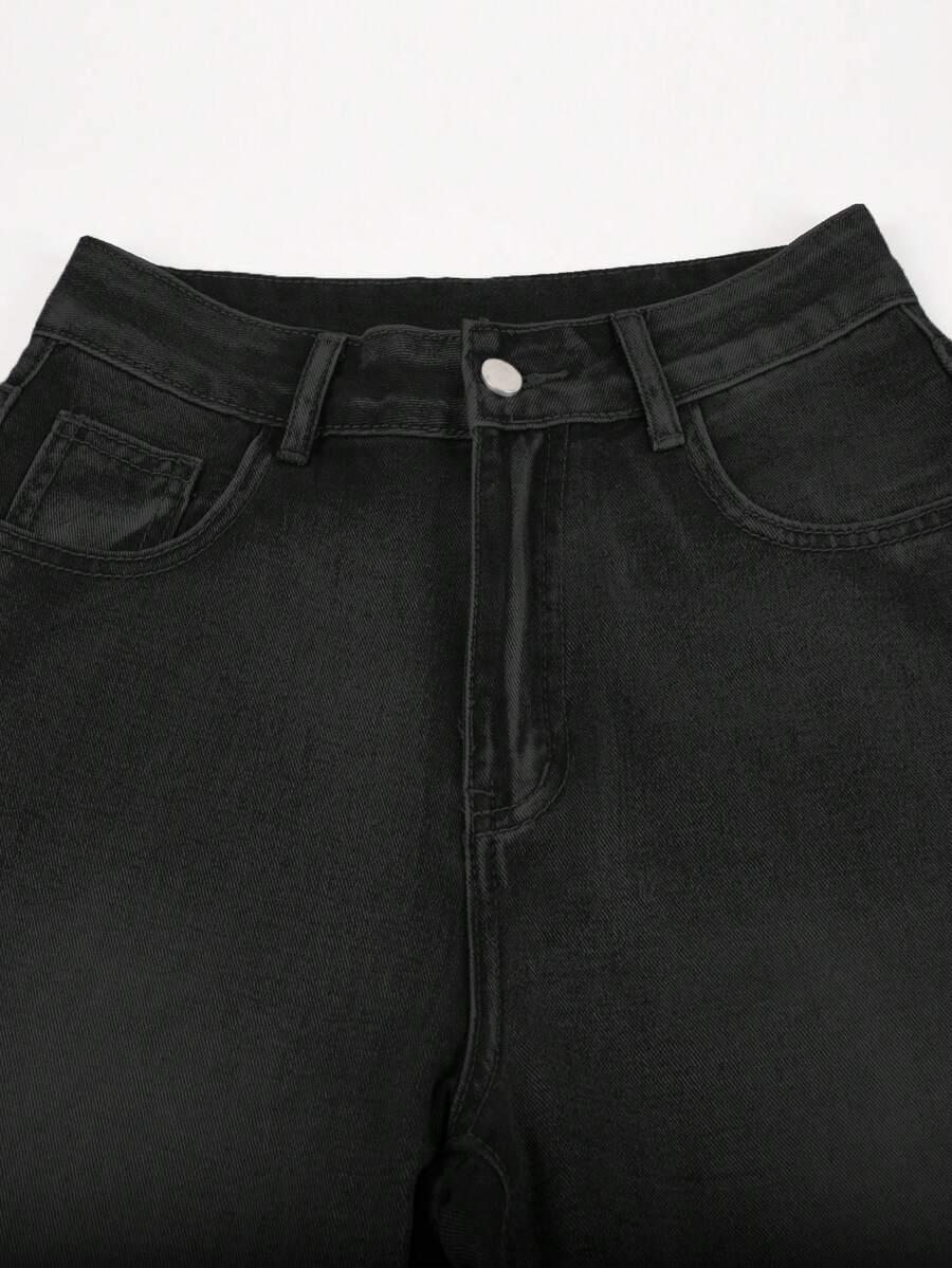 CZARNE SPODENKI JEANS
