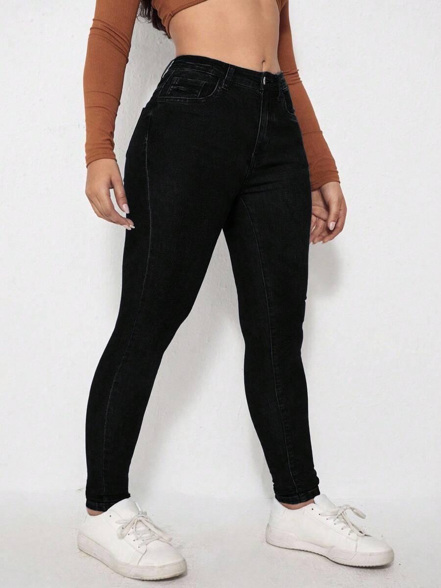 CZARNE SPODNIE JEANS RURKI
