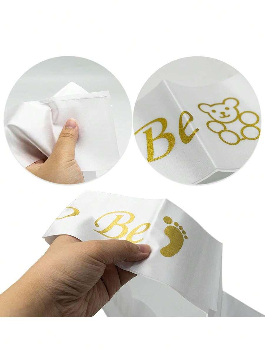 biała szarfa baby shower 2szt.
