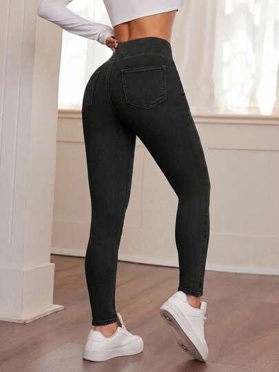 CZARNE SPODNIE JEANS