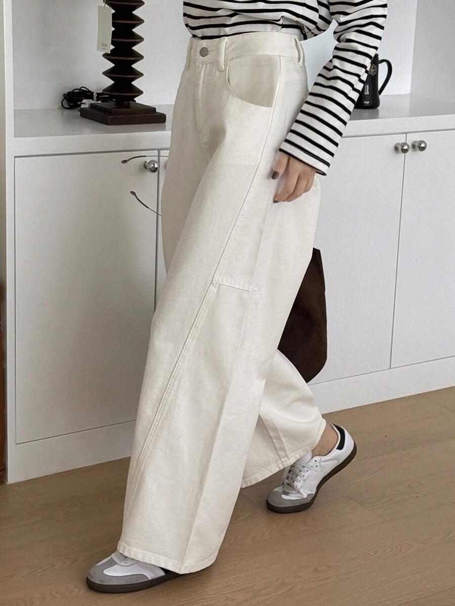 BIAŁE SPODNIE JEANS