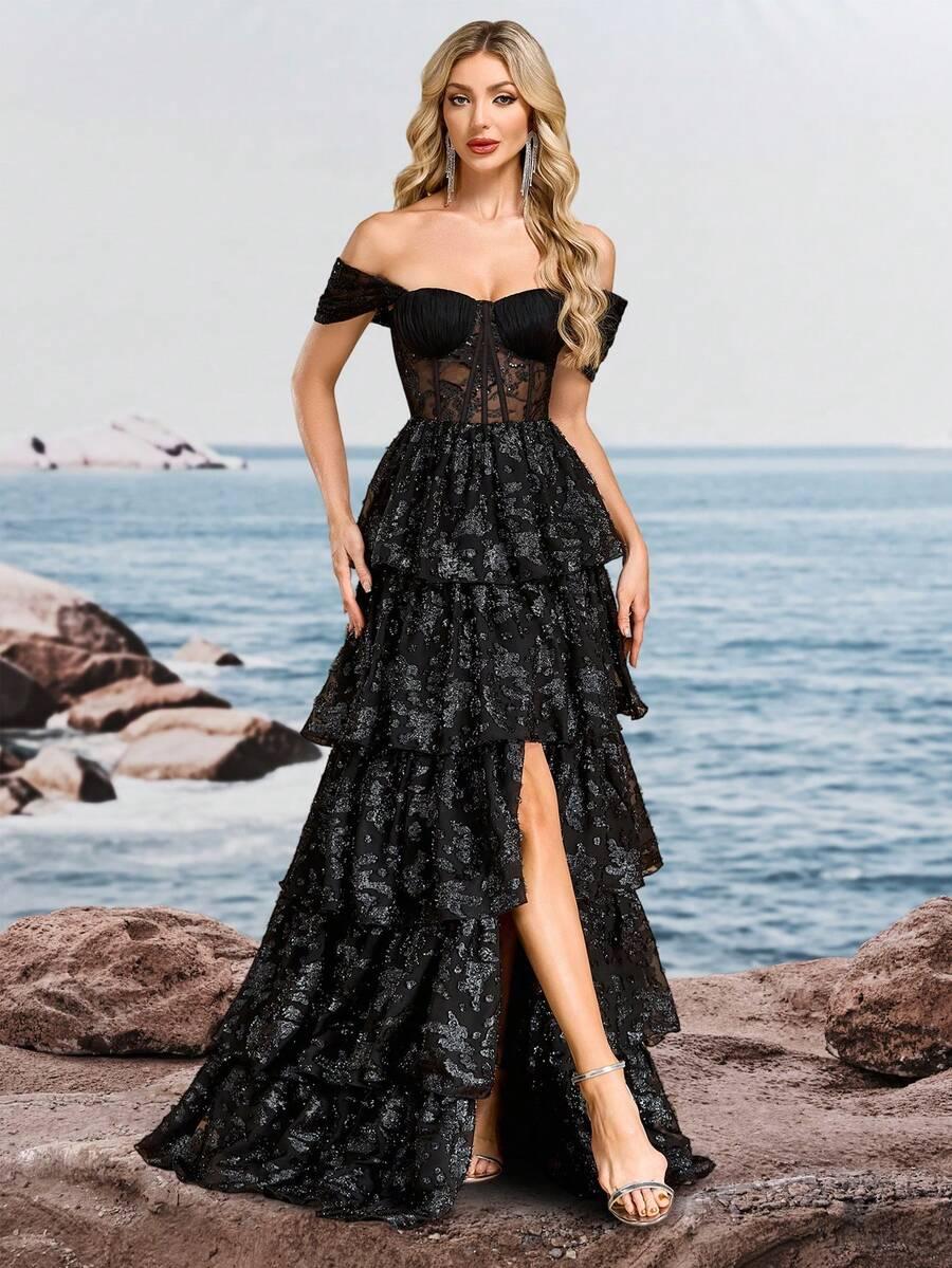 czarna maxi sukienka 