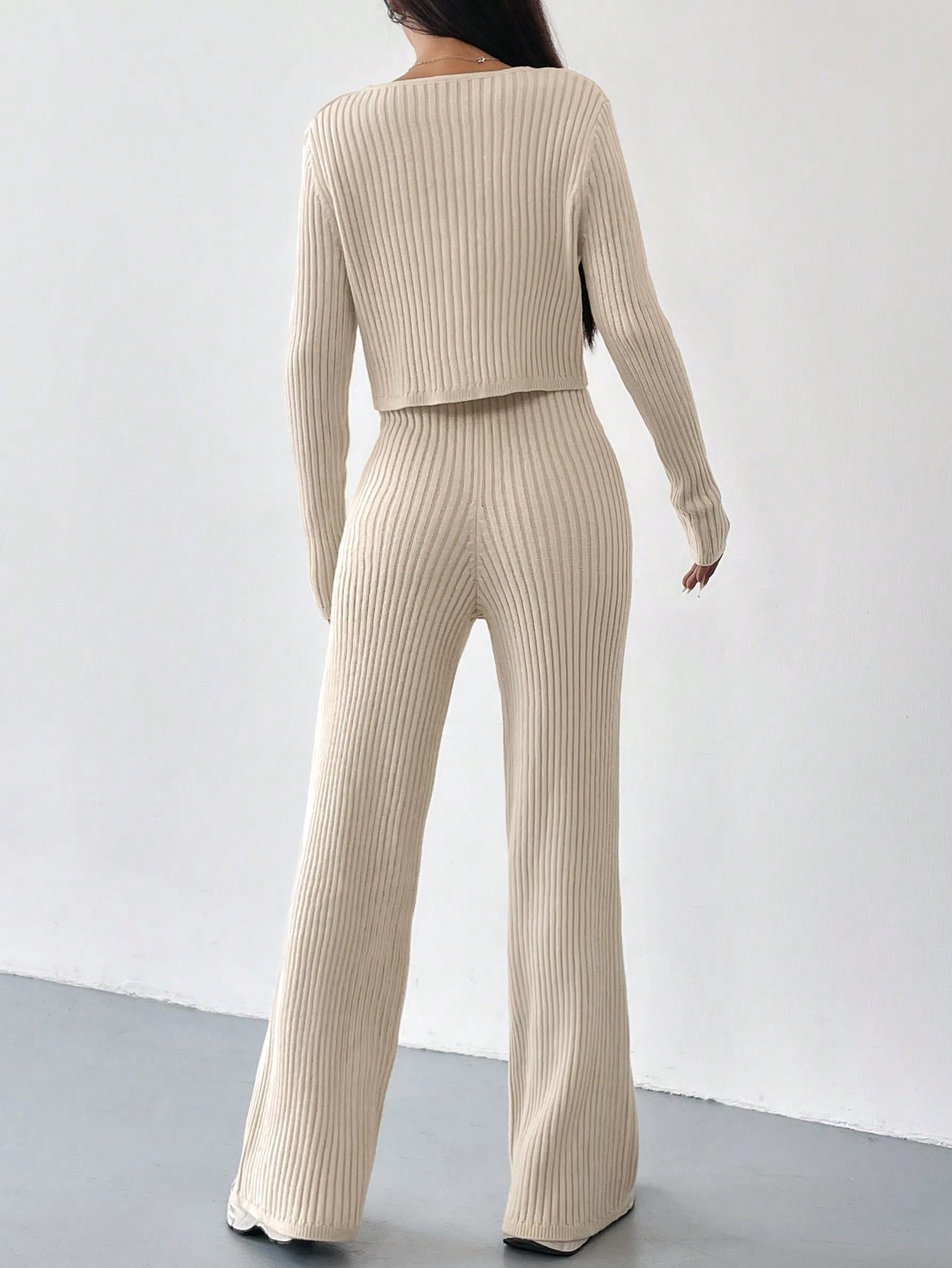 beżowy SWETER PRĄŻKI