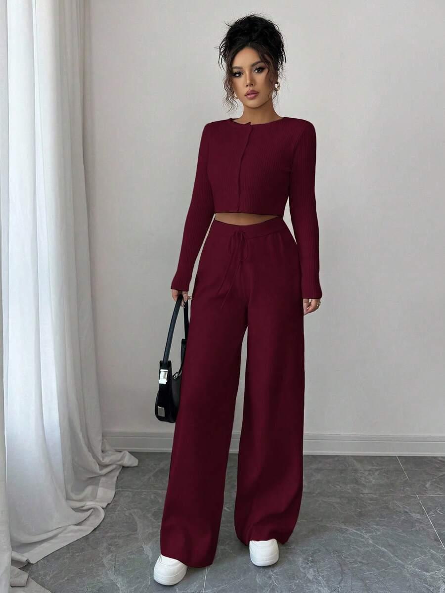 bordowy dzianinowy sweter 