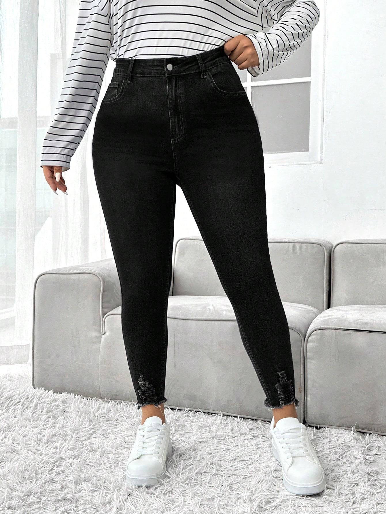 CZARNE SPODNIE JEANS