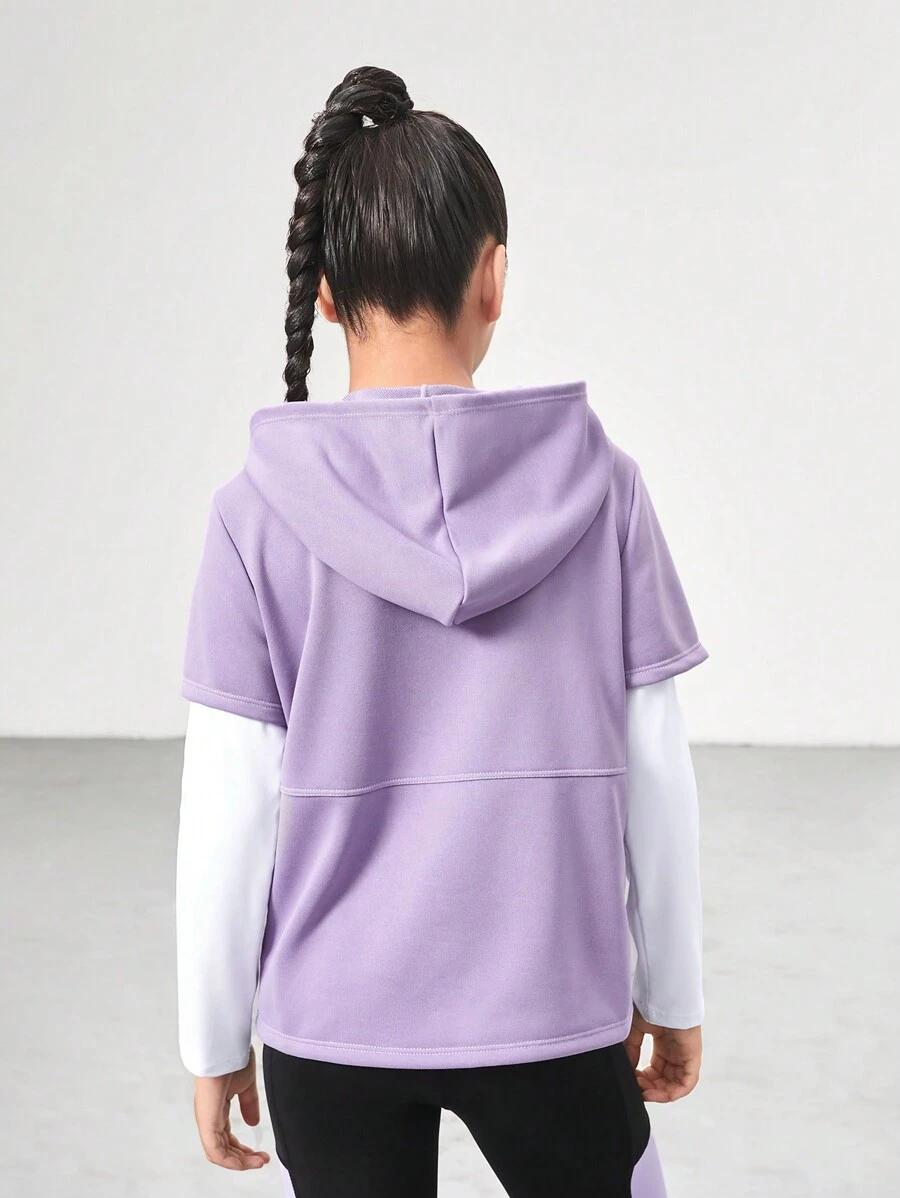 FIOLETOWA BLUZA Z KAPTUREM 