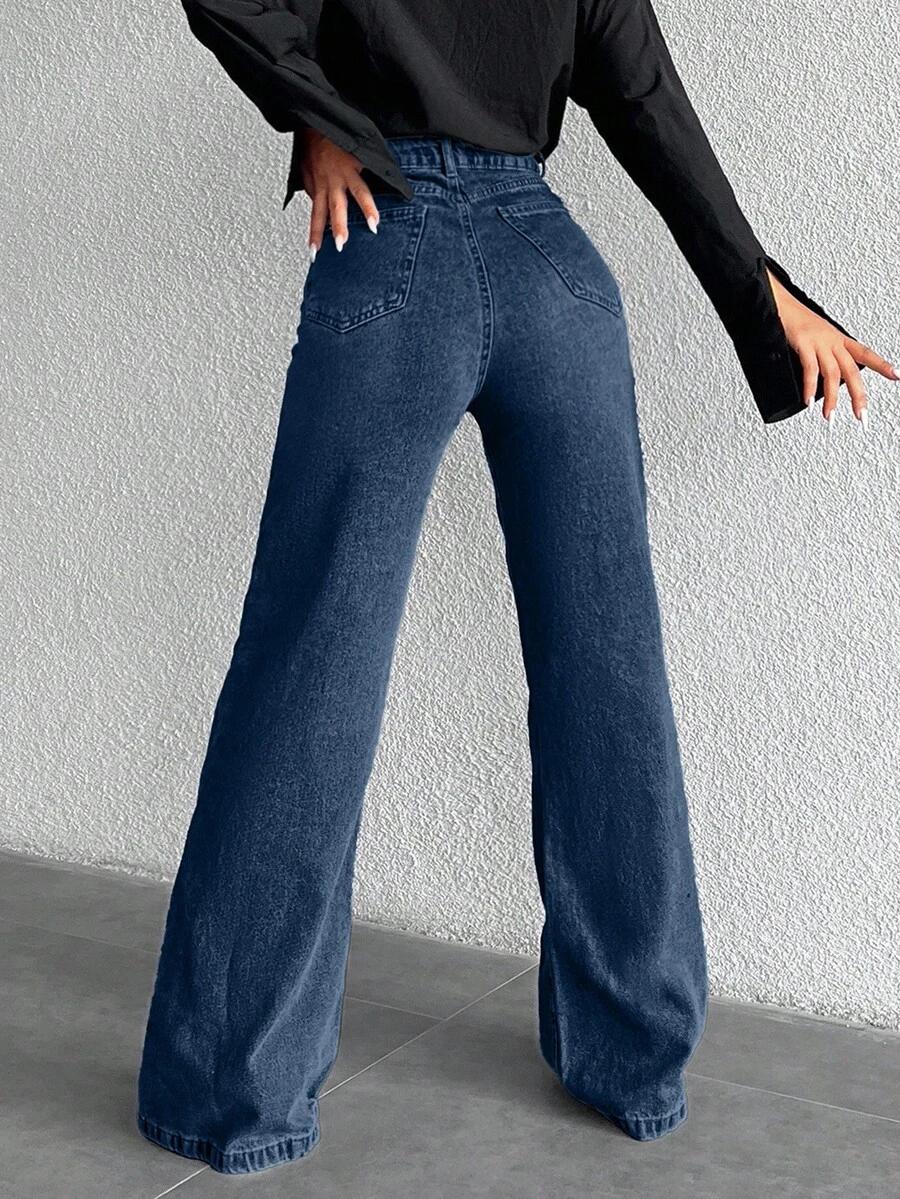 GRANATOWE SPODNIE JEANS