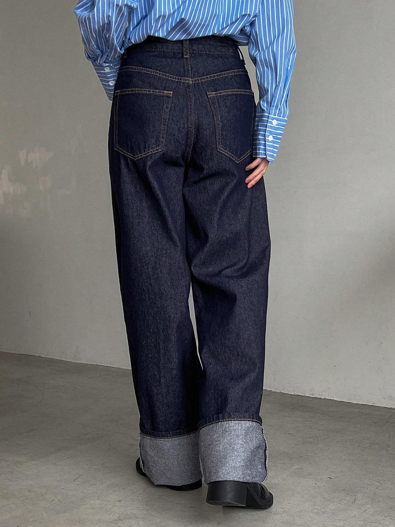 bawełniane spodnie jeans wysoki stan 