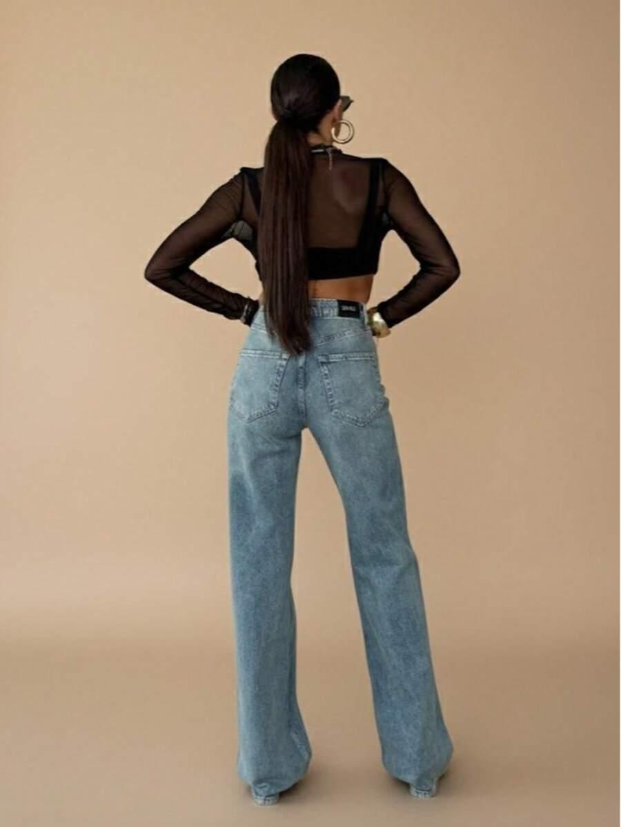 DAMSKIE JEANSY Z WYSOKIM STANEM 