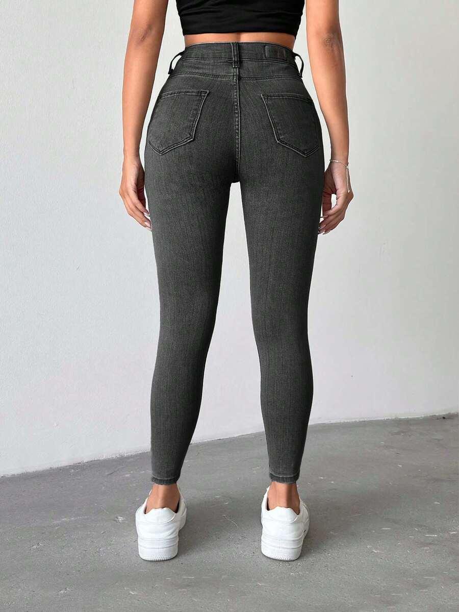 SZARE SPODNIE JEANS RURKI