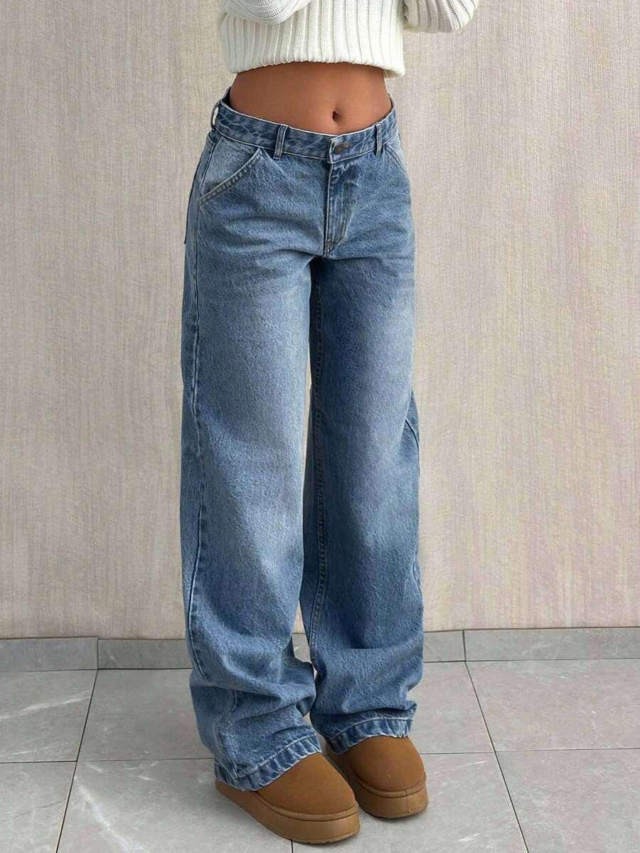 NIEBIESKIE SPODNIE JEANS