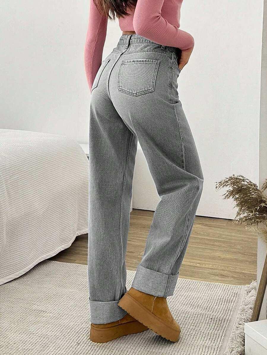 szare spodnie jeans 