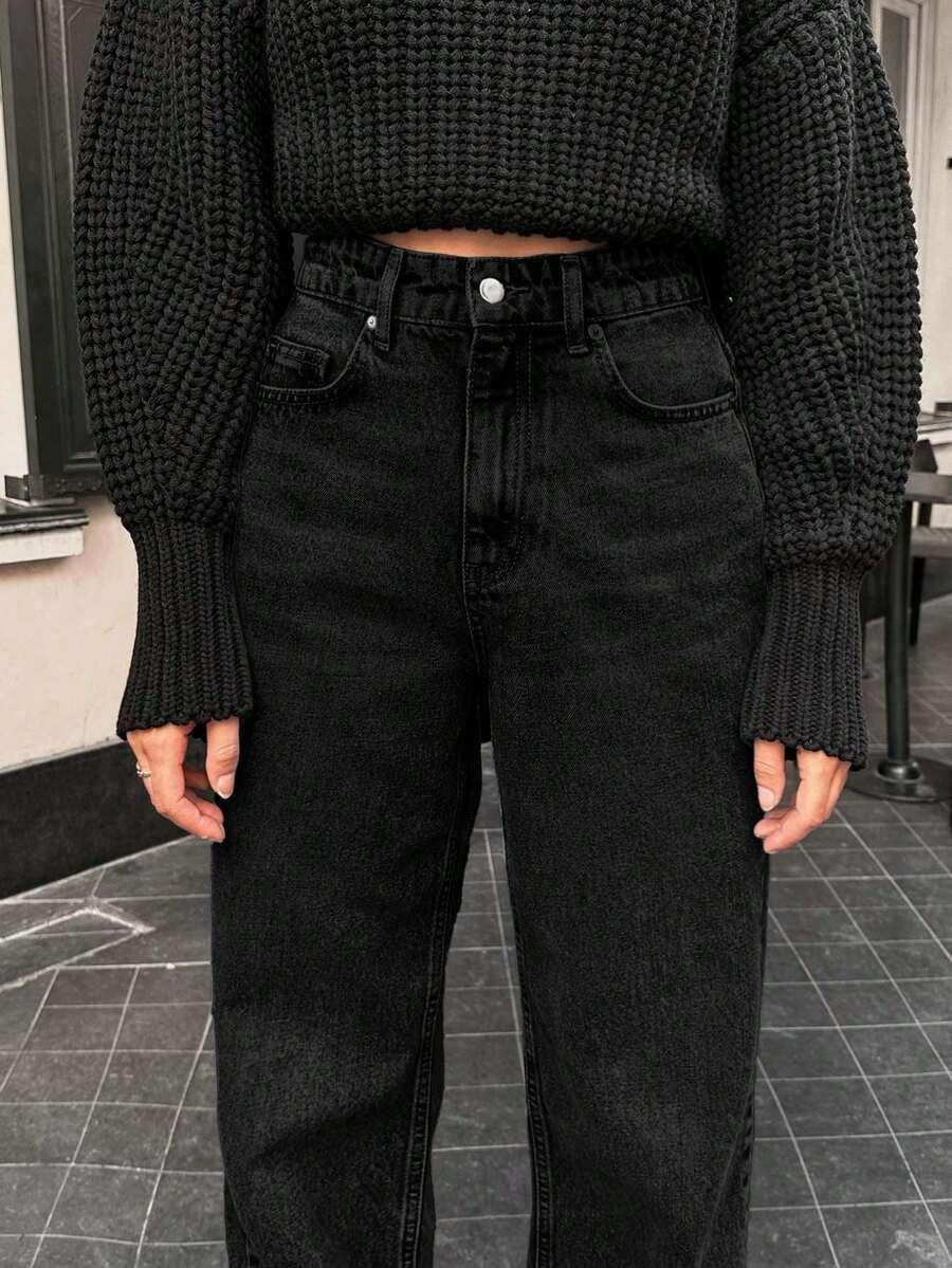 CZARNE SPODNIE JEANS