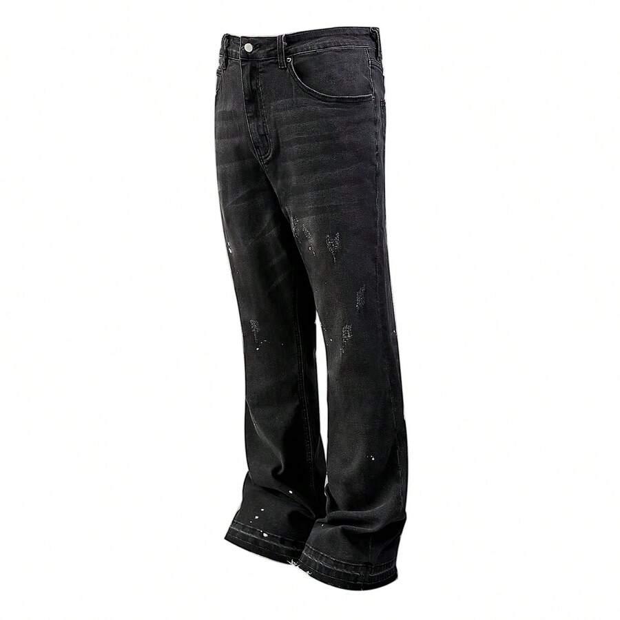 spodnie jeans ripped print