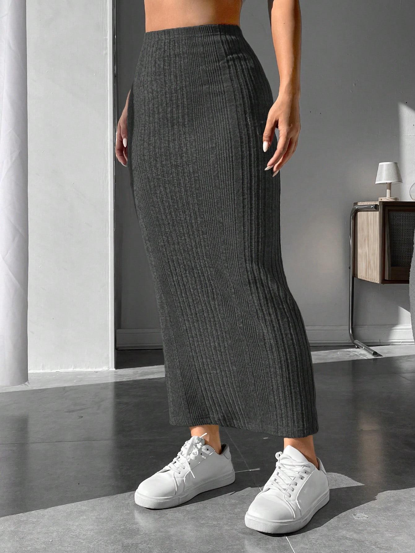 szara maxi spódnica