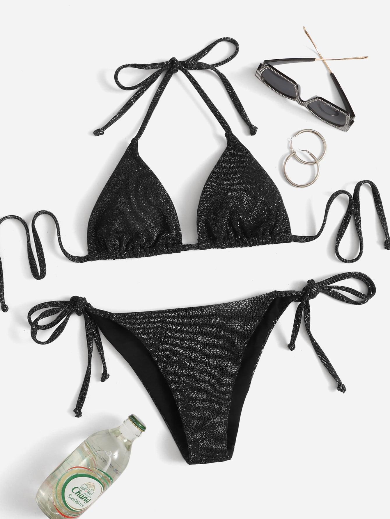 CZARNa góra od bikini BROKAT