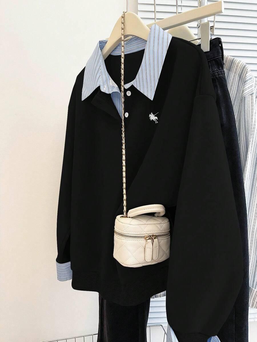 BLUZA ŁĄCZENIE KOŁNIERZYK