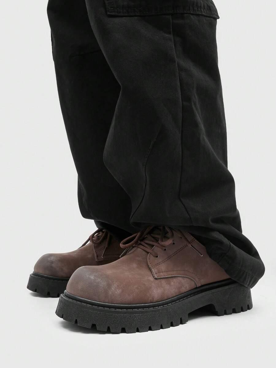 brązowe buty wiązanie