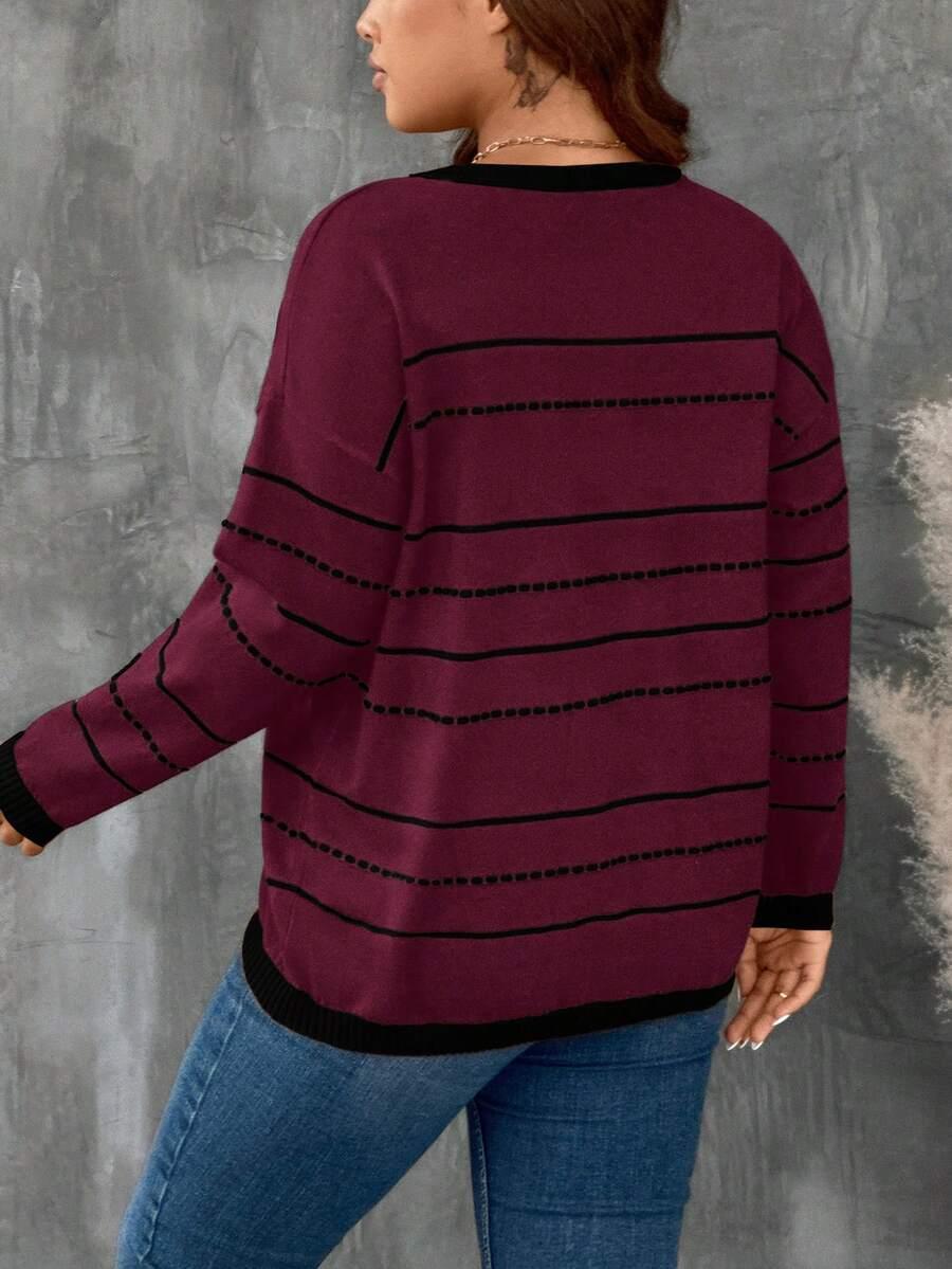 BORDOWY SWETER W PASKI