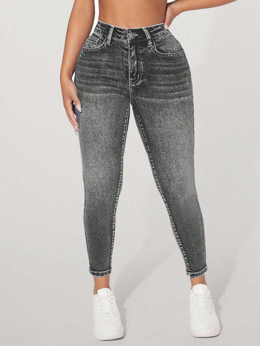 szare spodnie jeans 