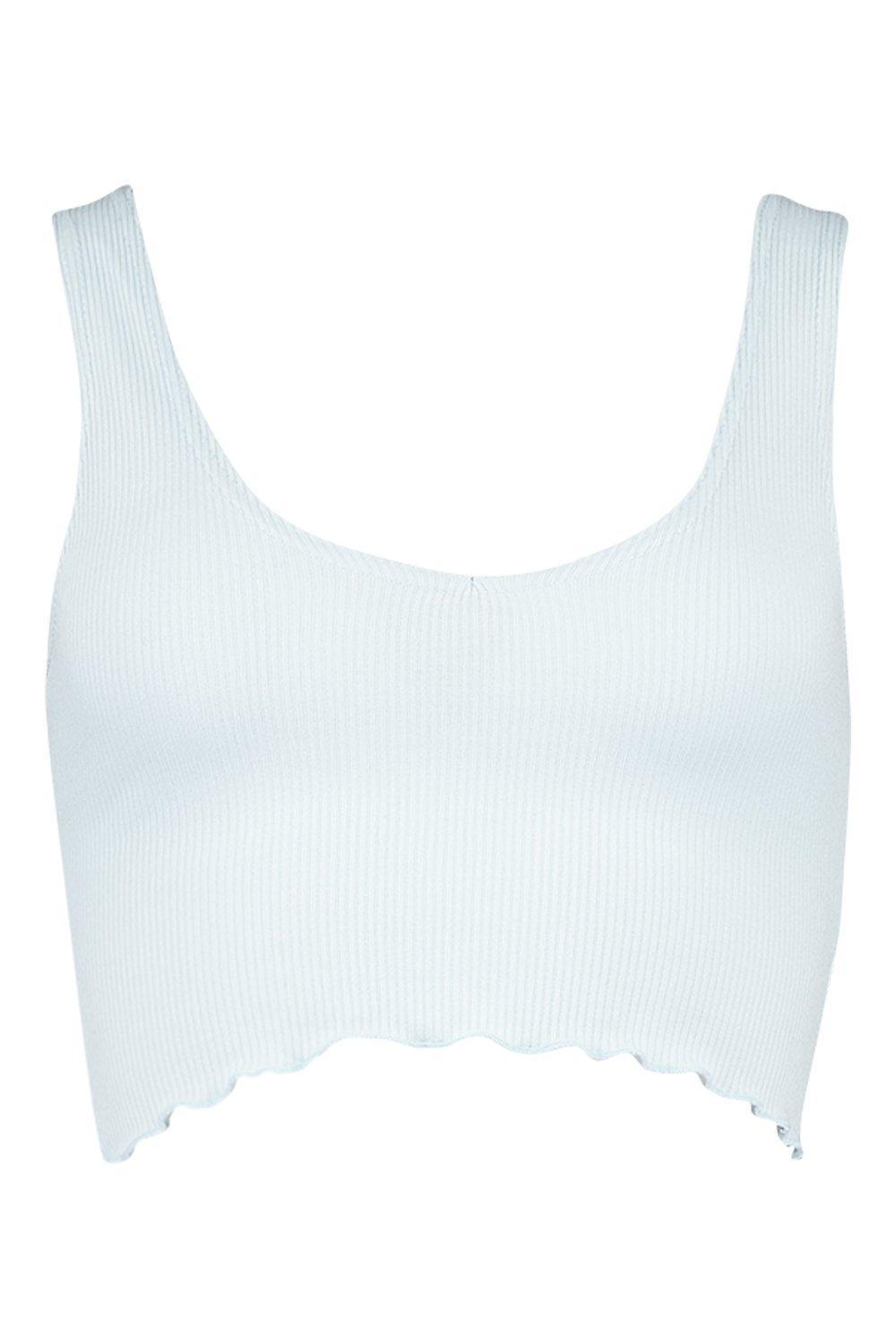 NIEBIESKI CROP TOP PRĄŻKI