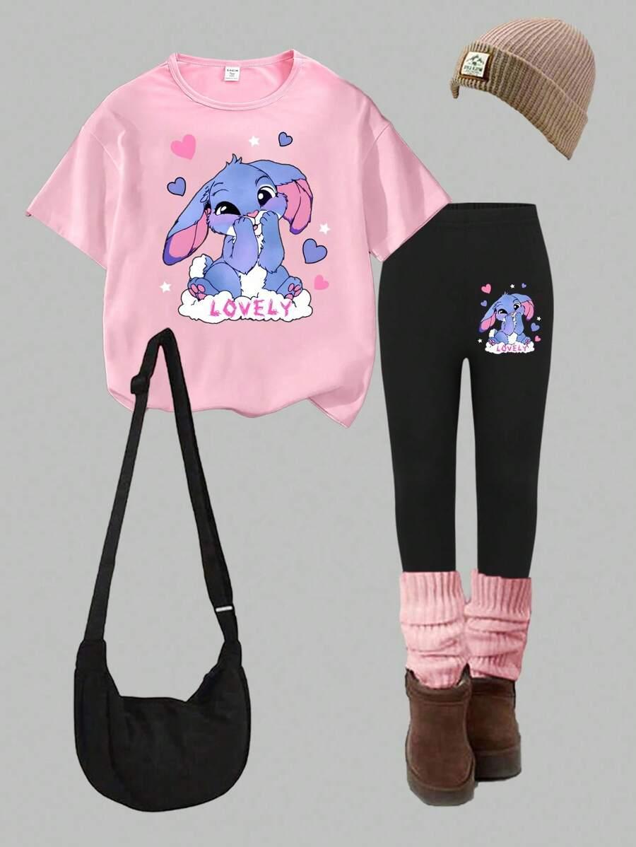 czarne legginsy print 