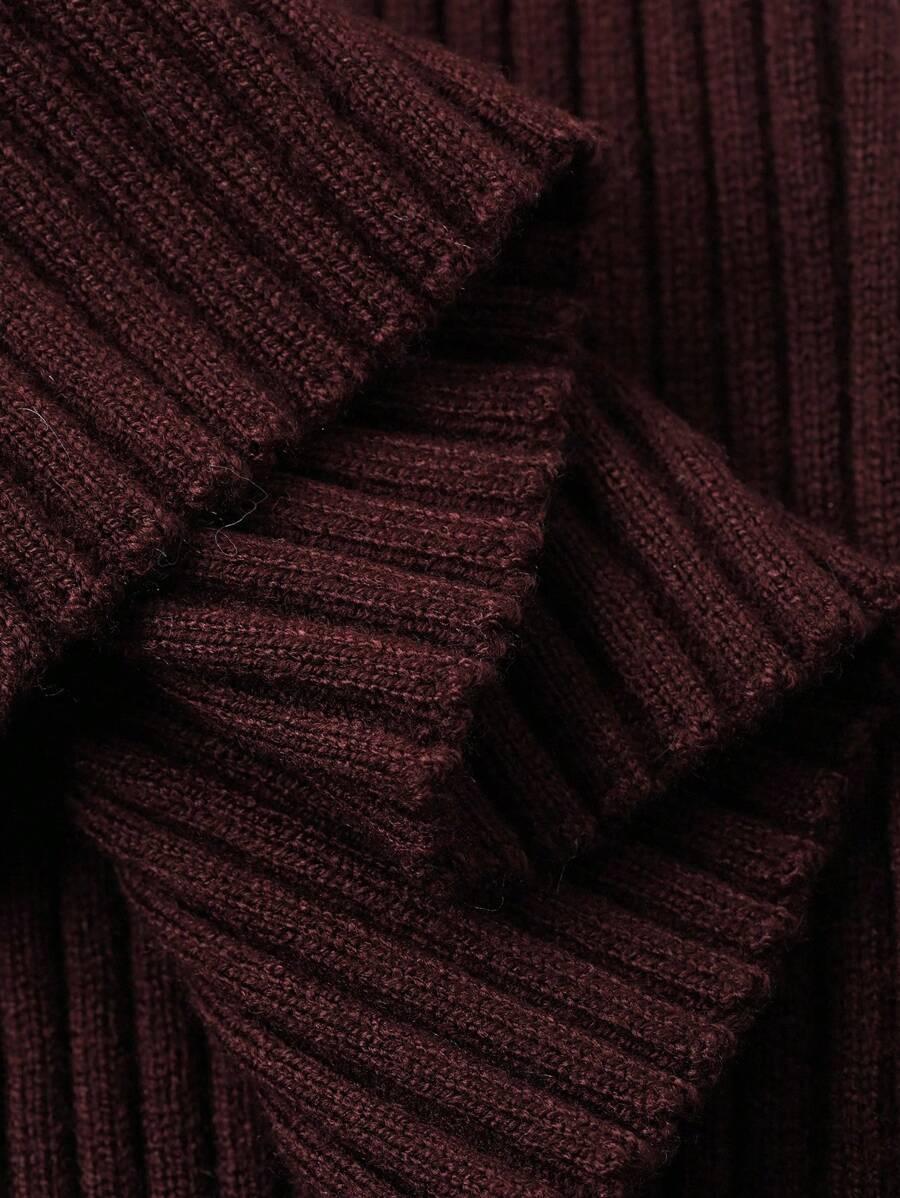 bordowy sweter v neck 