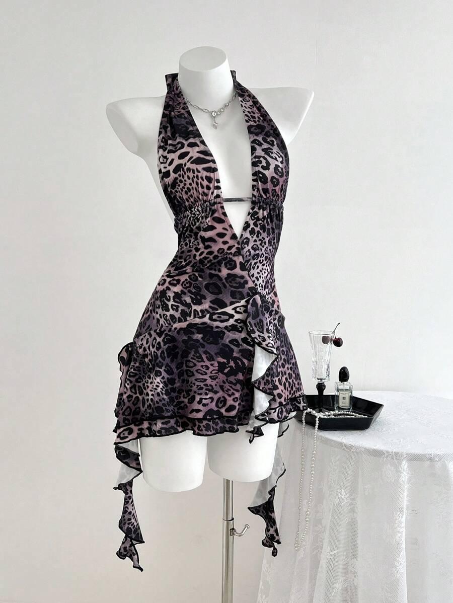 ASYMETRYCZNA SUKIENKA V-NECK